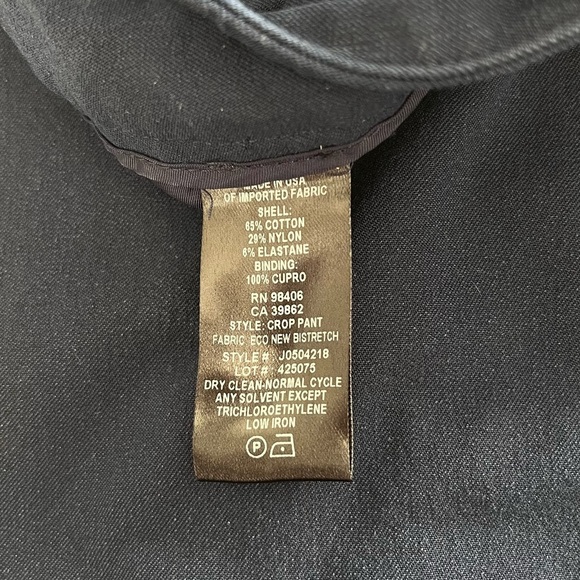 Theory Women's Blue Eco New Bistretch Crop Pants Size 2 - Picture 10 of 10